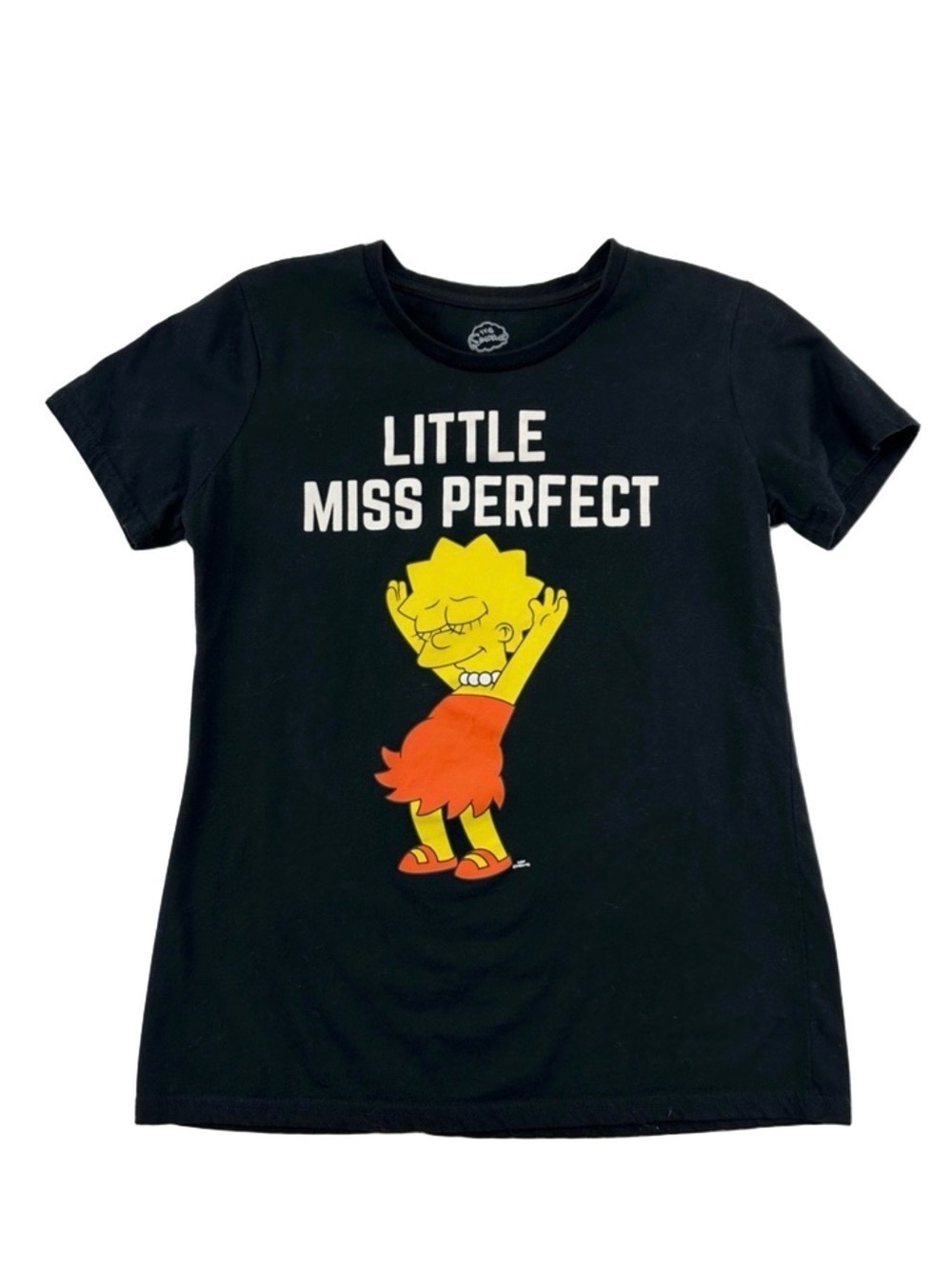The Simpsons Lisa Little Miss Perfect black graphic tee Medium short sleeve